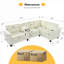 Canapés modulaires | Canapé moderne en L en velours côtelé de 105,5 po avec rangement et USB pour salon | Beige | Standard-389012204
