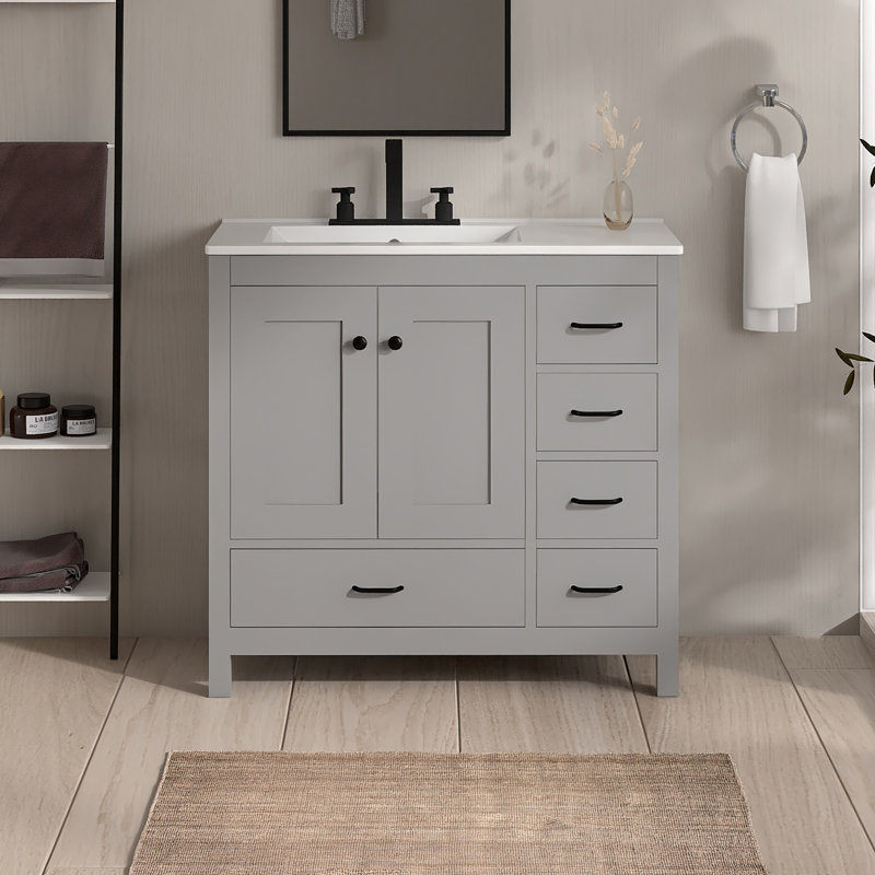 Ensemble de meuble-lavabo autoportant 36 po avec comptoir en céramique 36 po
