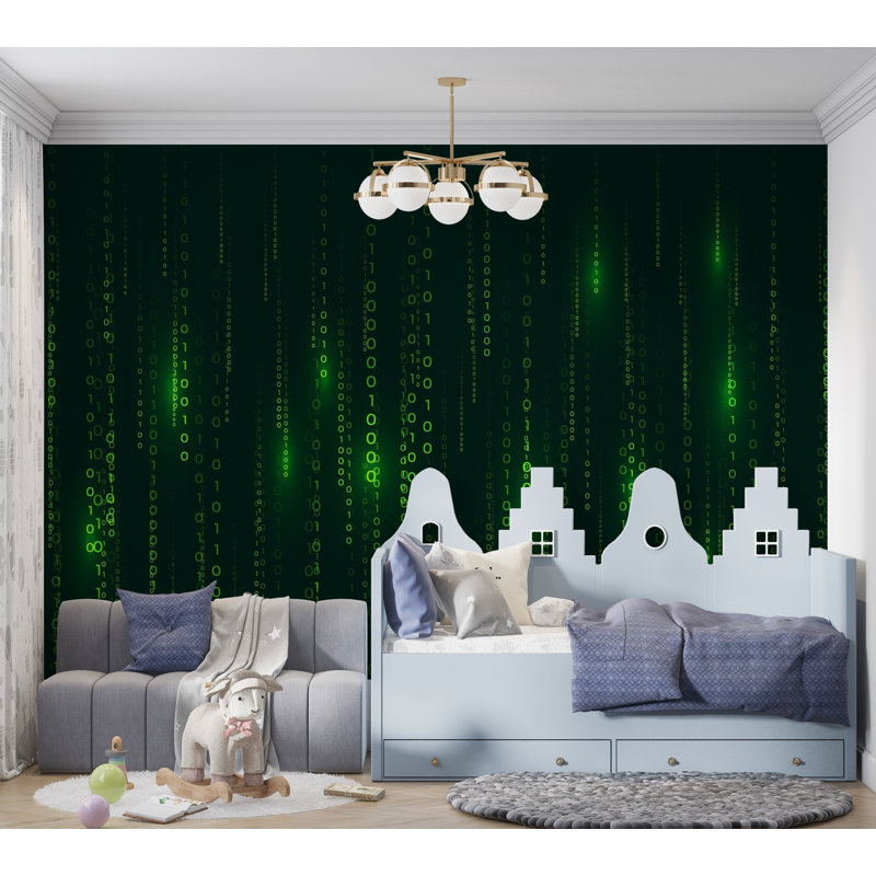 Premium Peel & Stick Wall Mural - Matrix Code, 210" W x 144" L