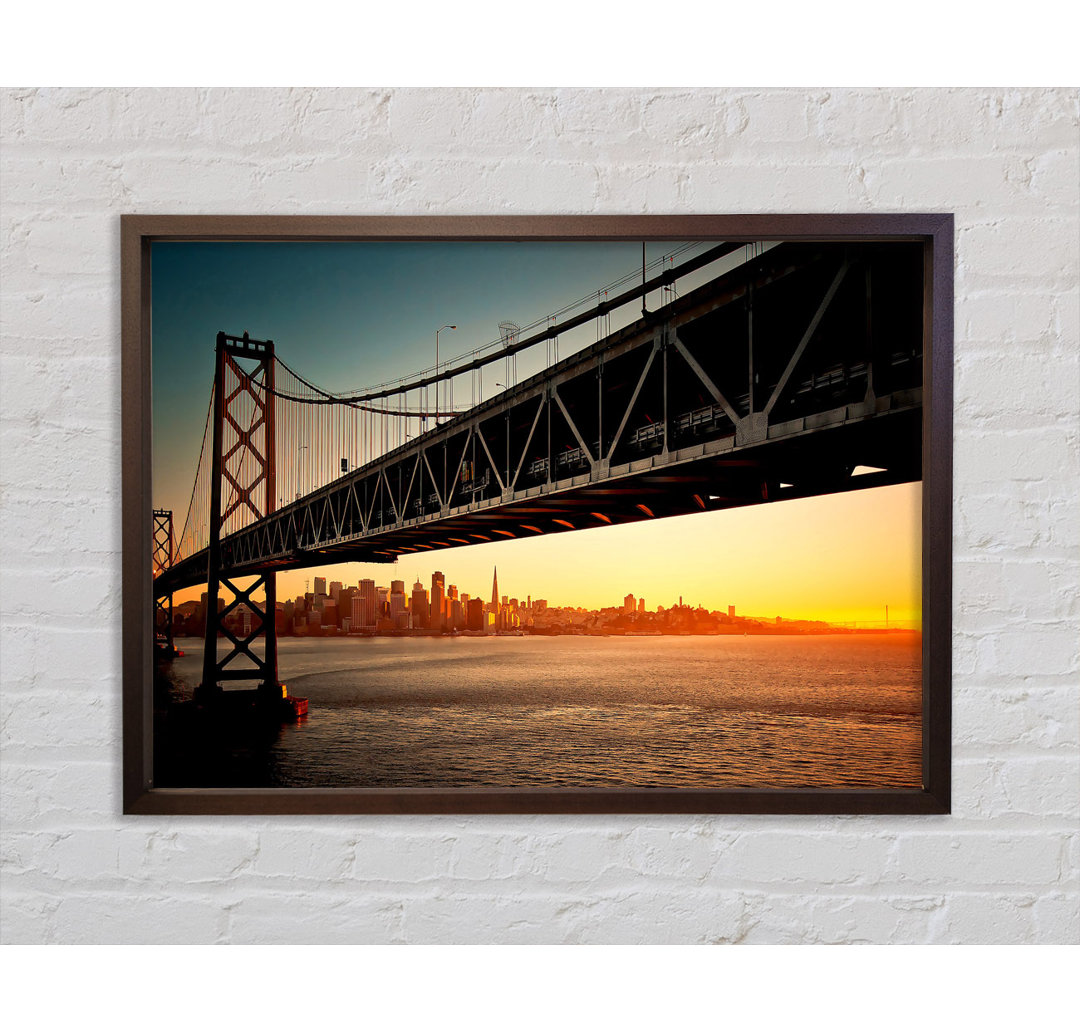 Oakland Bay Bridge San Francisco - Einzelbildrahmen Kunstdrucke auf Leinwand