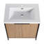 Meuble-lavabo autoportant de 30 po avec lavabo en résine et 2 portes d'armoire à fermeture en douceur