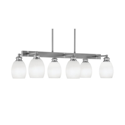 Barre d'éclairage 6 lumières Edge avec verre de lin blanc 5 po