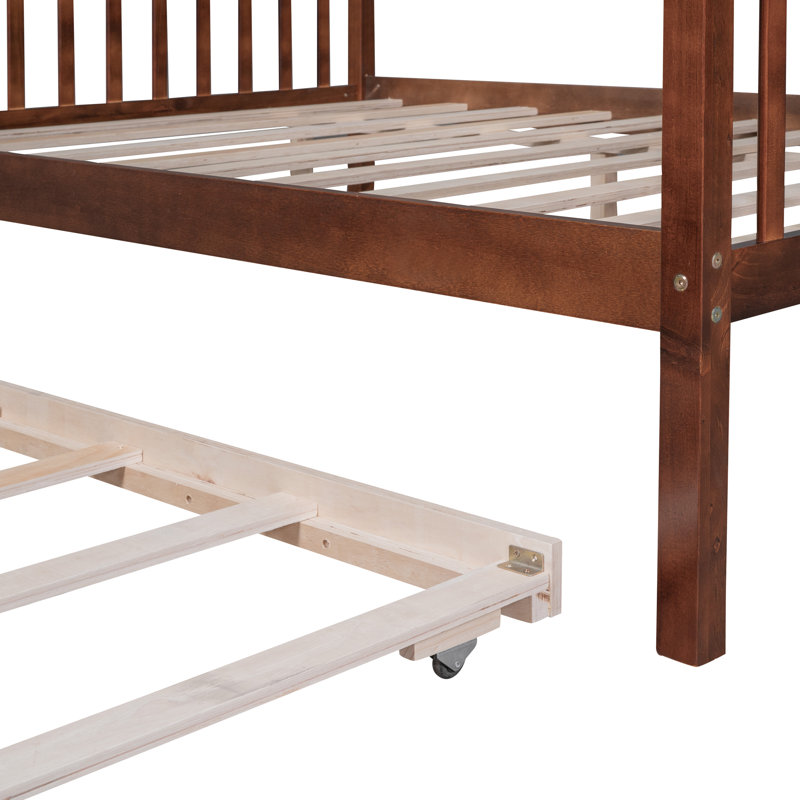 House Bed With Blackboard And Drawers, Classic Style, Creative Storage, Full, Walnut