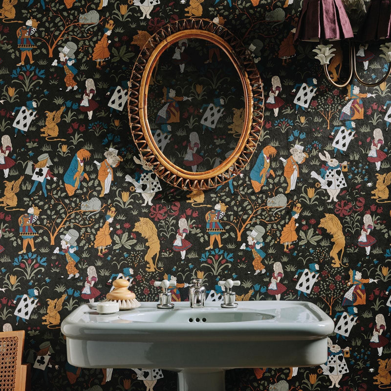 Alice in Wonderland Wallpaper, Noir