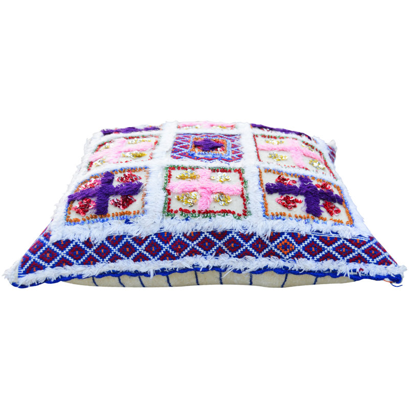 Coussin lombaire en laine rayé