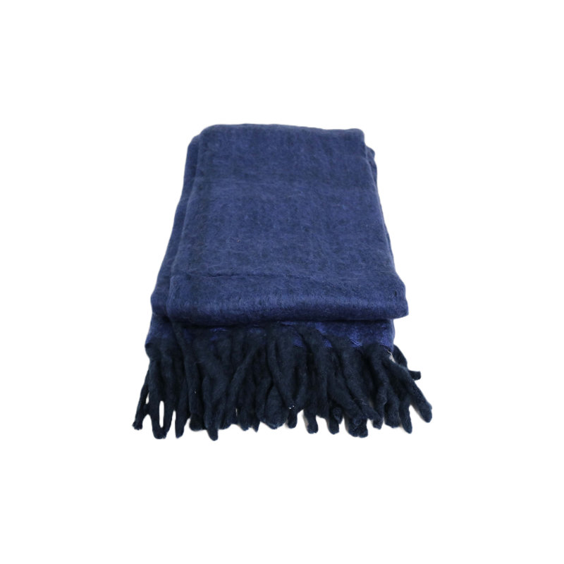 Jeté 100% laine Hidalgo, Bleu, 2.9