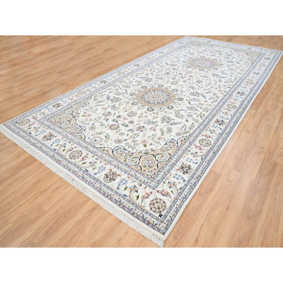 Tapis de couloir oriental noué à la main en laine et en soie noué à la main 8 pi x 16 pi 2 po Nain ivoire 8 pi x 16 pi 2 po CA7950E868A14A4A955FEA4FCDFFEFD2