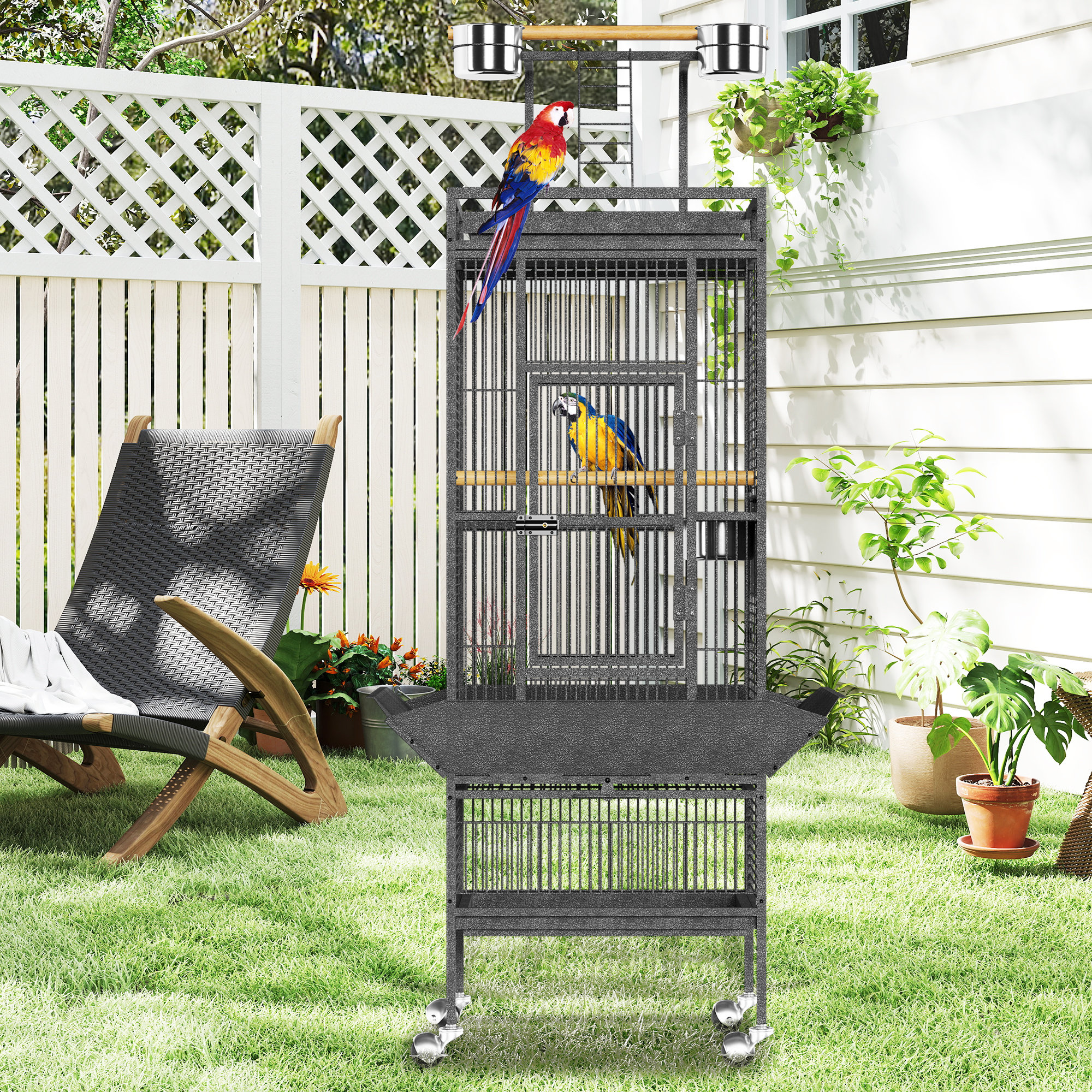 Archie & Oscar 156cm Large Parrot Cage with Stand & Wheels, Flight Bird ...