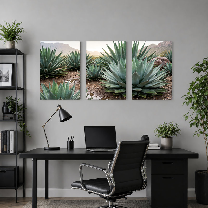 Ensemble de 3 toiles bleues et vertes, 18"H x 12"W x 3pcs
