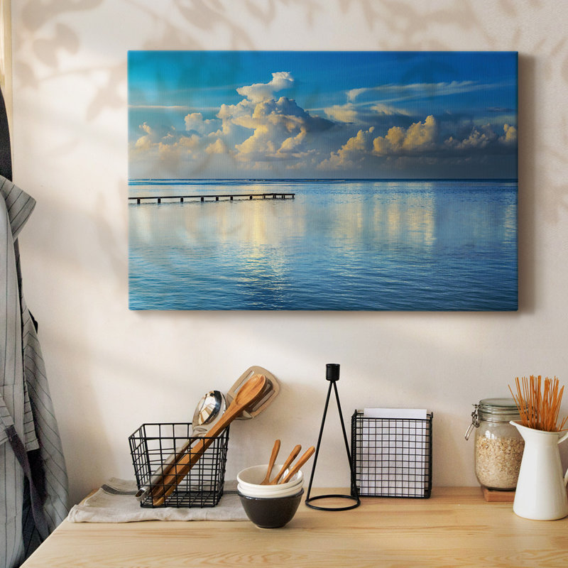 Toile tendue avec galerie Sunrise Dock, H 8 po x l 12 po