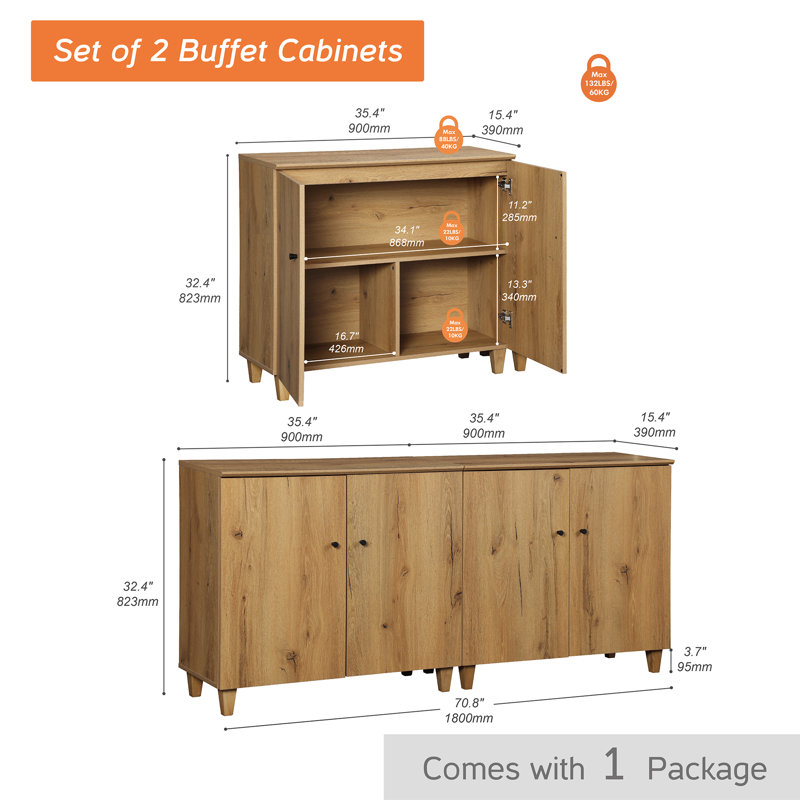Commode 70,7 po, Brun