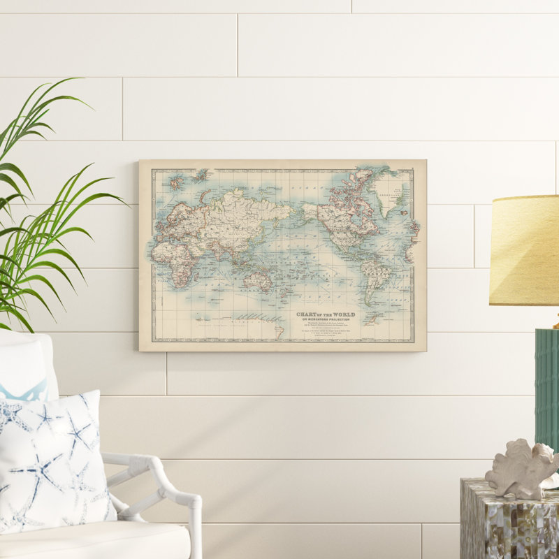 Carte du monde de Johnston, H 24 po x l 36 po x P 1 po