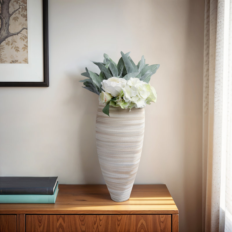Asmara Handmade Stoneware Table Vase, 18" H x 8" W x 8" D