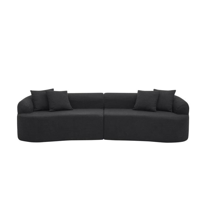 Canapé modulaire incurvé moderne, Tissu noir