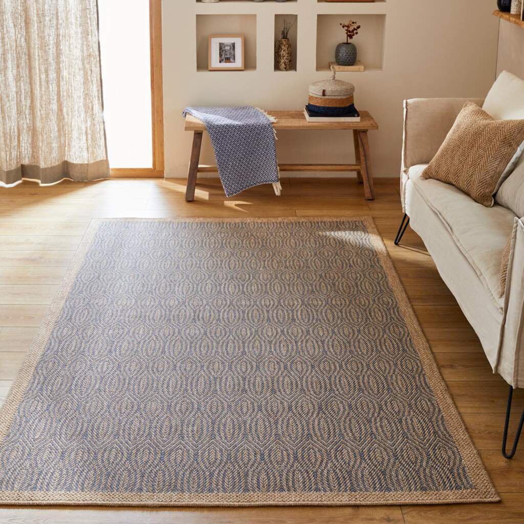 Teppich Wohnzimmer Jute-Look Beige