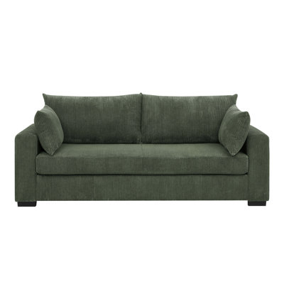 Coastal Haven Corduroy Sofa, A Comfortable And Stylish Seating Option For Coastal, Contemporary, And Transitional Interiors