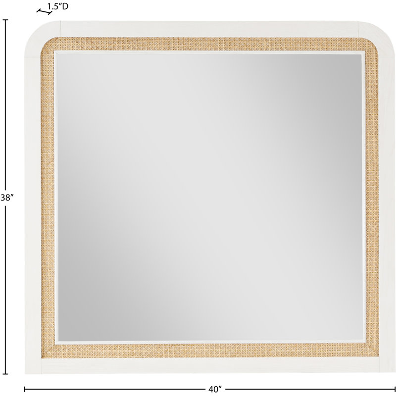 Miroir d'appoint biseauté Aerik, Blanc
