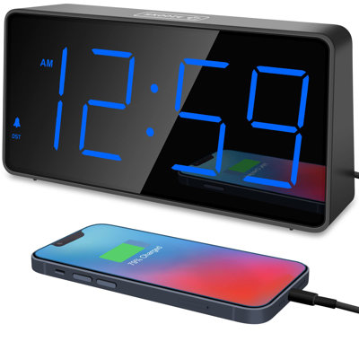 Peakeep Electric Clock in Black with Alarm