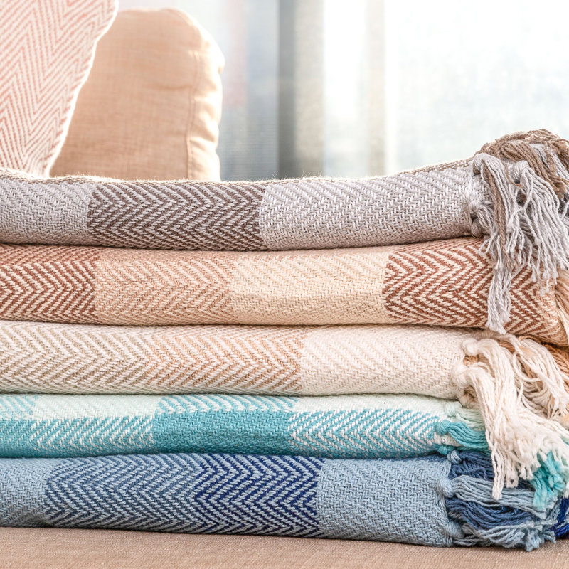 Jeté 100% coton Martine, l 60 po x P 50 po, Brun