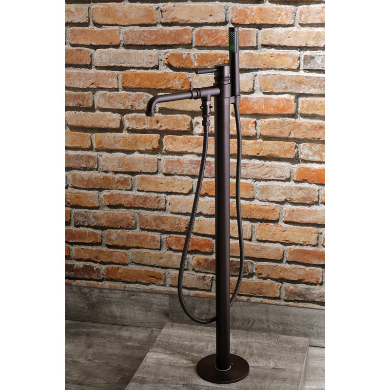 Kingston Brass Kaiser Single-Handle 1-Hole Freestanding Tub Faucet with Hand Shower, Oil Rubbed Bronze