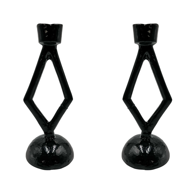 8" H Aluminum Taper Candlesticks