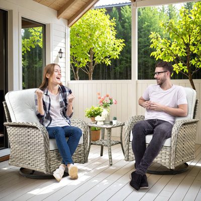 Three-Piece Outdoor Swivel Chair Set