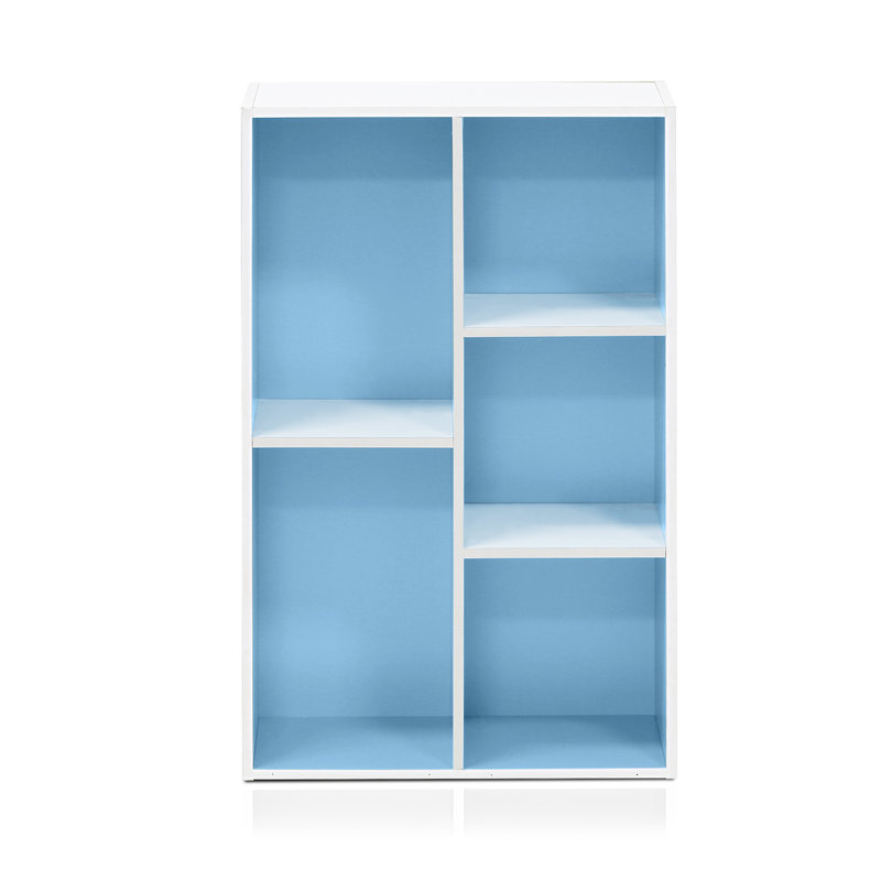 Harkless Bookcase, White/Light Blue