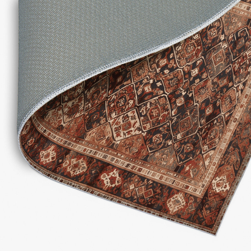 Tapis d'intérieur et d'extérieur noir Persian, Rectangle 4pi x 6 pi