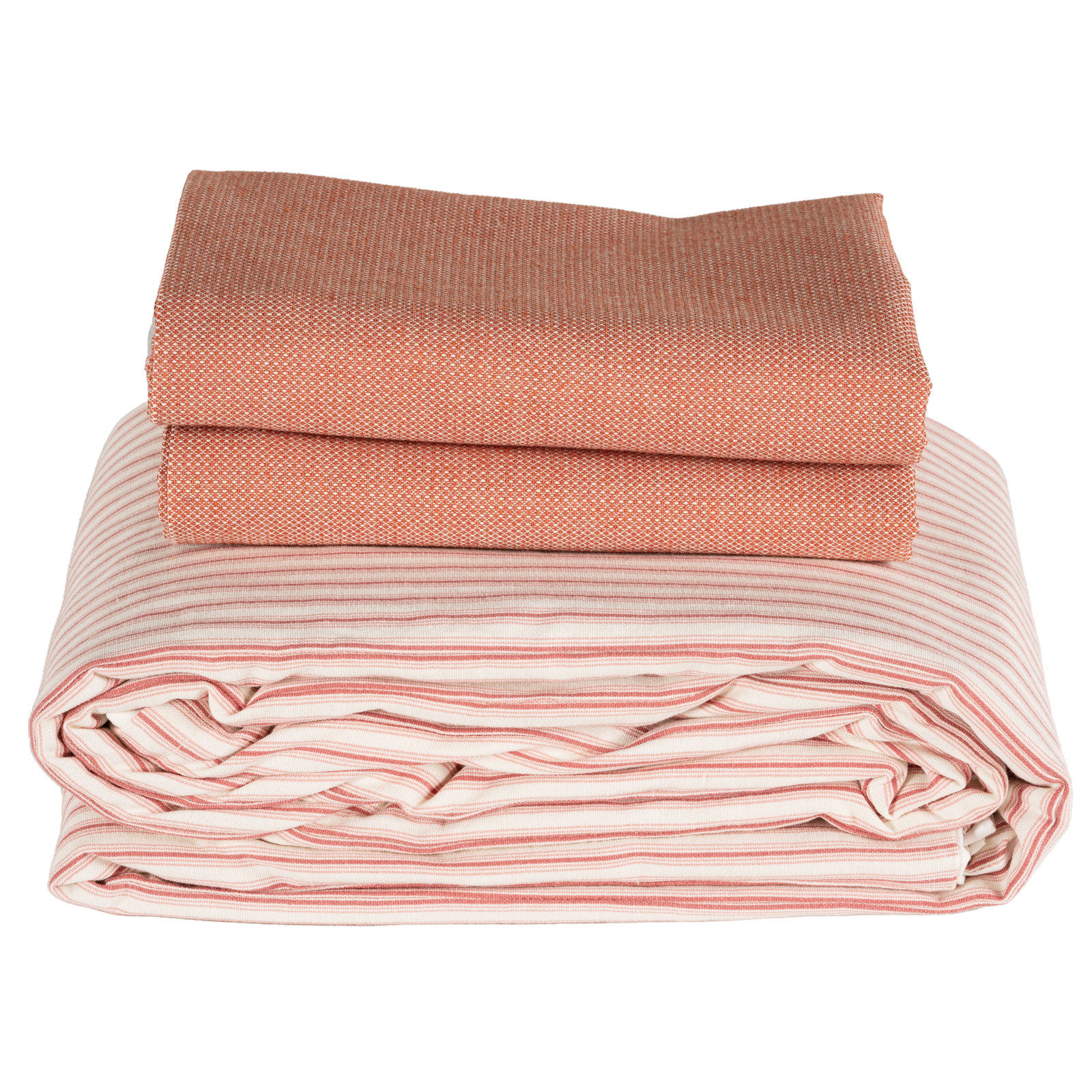 Siscovers Striped Cotton Duvet Cover Set, Red, Twin Duvet Cover + 1 Standard Shams