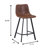 Latitude Run Modern Faux Leather Bar & Counter Stool – Armless PU Seat with Footrest, Iron Legs – Side Chair for Kitchen Island, Home Bar, Pub, Cafe, Dining Room-1033383109