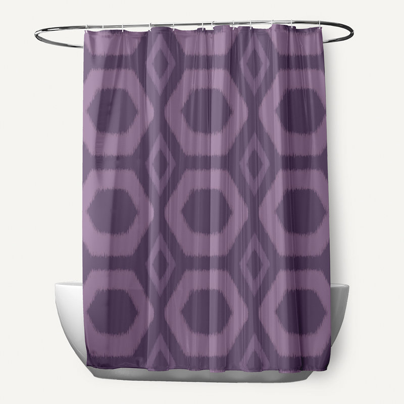 Rideau de douche simple géométrique Anita, Mauve