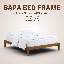 Structure de lit en bois massif NTC Sapa - Menuiserie japonaise minimaliste, pas de sommier tapissier, lattes silencieuses, assemblage facile-1995326086-1995326087