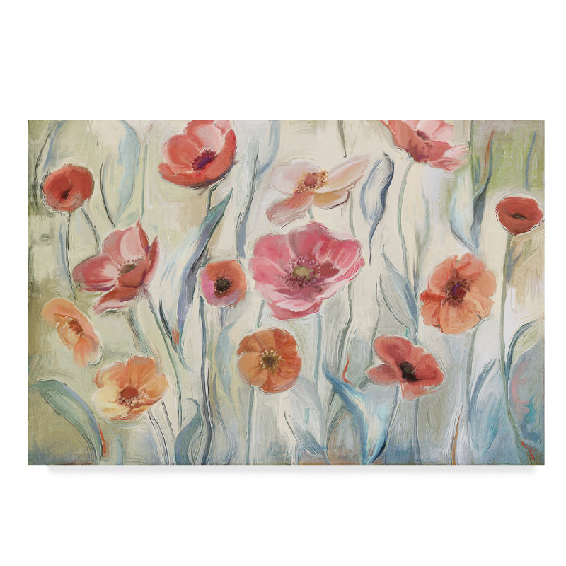 « anemone pops », reproduction de peinture à l’acrylique sur toile tendue, H 22 po x l 32 po x P 2 po