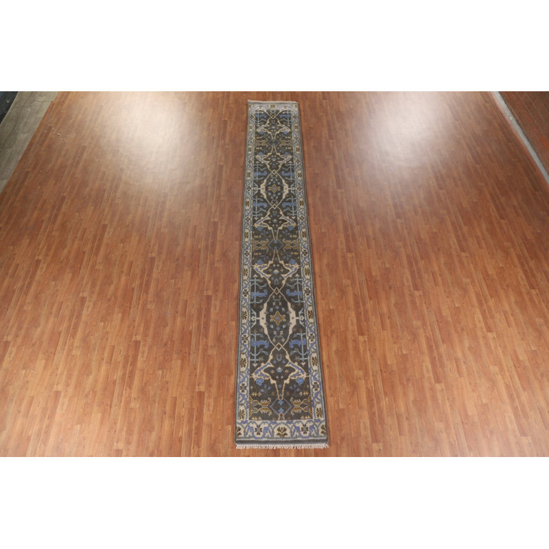 Tapis de couloir oriental fait à la main Oushak 3 x 16