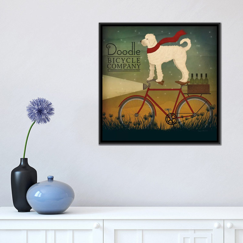«Doodle Bicycle Company», estampe numérique sur toile tendue avec châssis, H 37 po x l 37 po x P 1,5 po, Pas de tapis