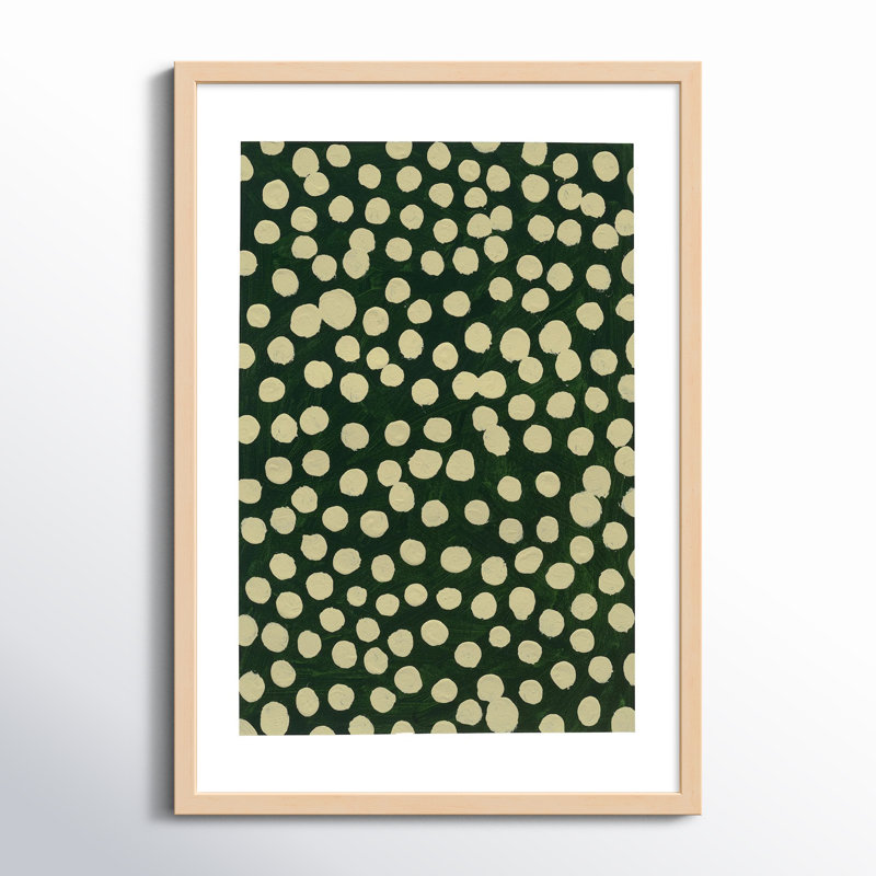 Lichen on Winter Green Framed Graphic Art by Michela Sorrentino, 38" H x 26.5" W x 1.25" D, Brown