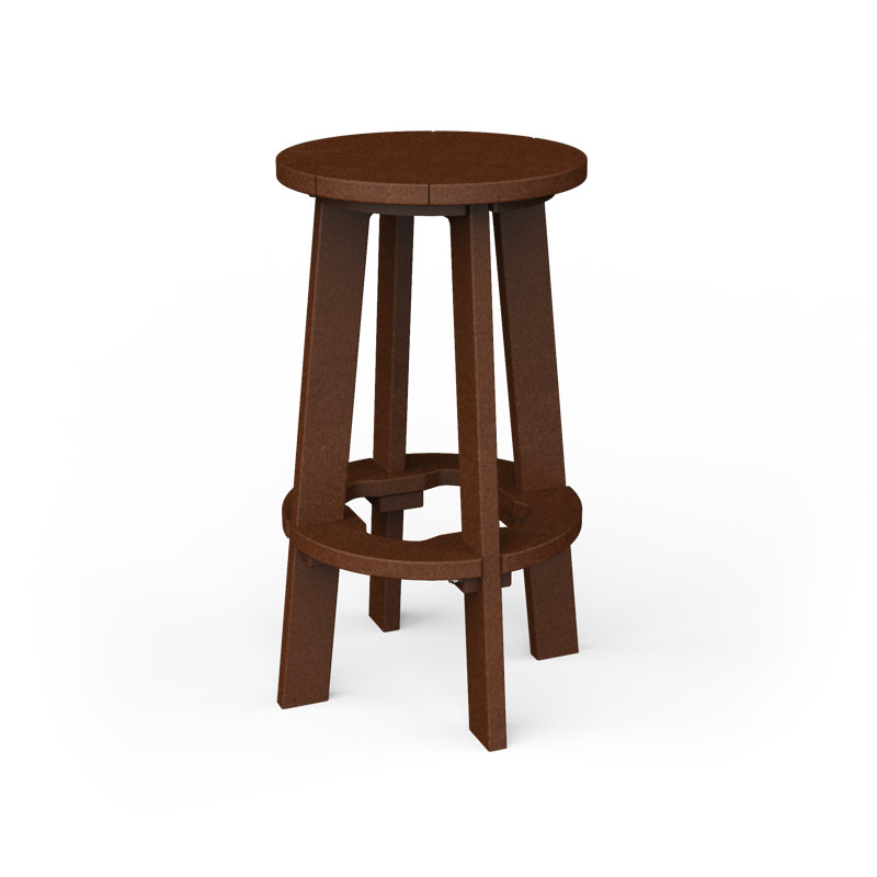 Tabouret de bar de patio 28" en poly-plastique, Brun Tudor