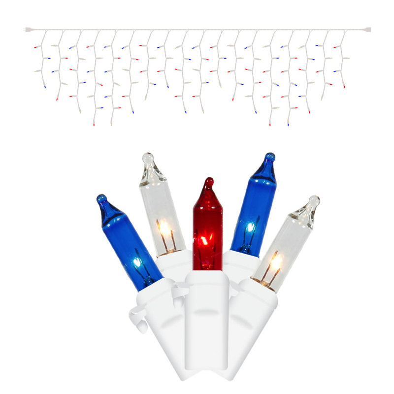 Christmas Mini Light Icicle Set, Red/White/Blue