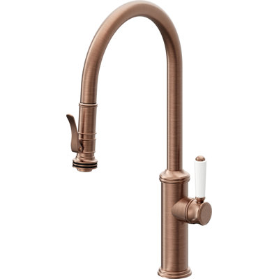 Davoli Pull-Down Kitchen Faucet with Squeeze Sprayer - High Arc Spout