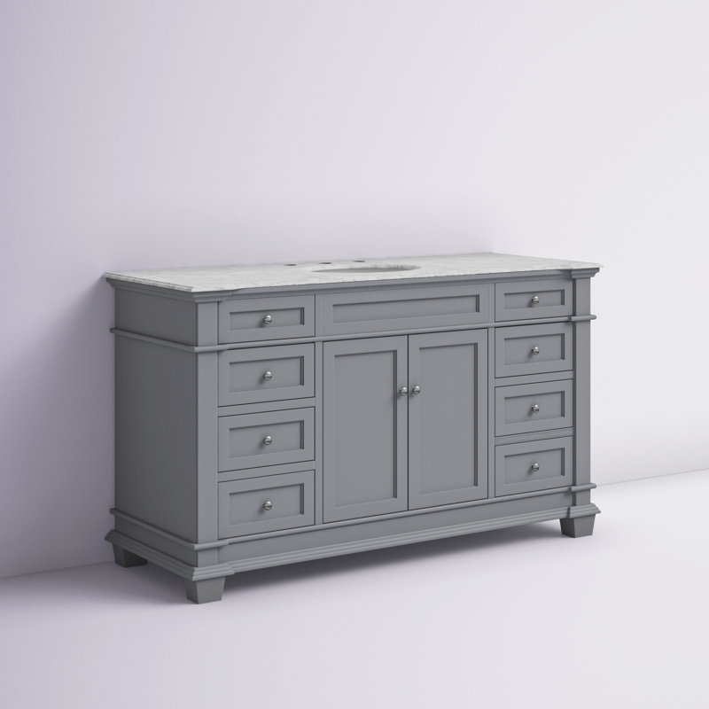 Ensemble de meuble-lavabo simple 60 po Lydie, Gris
