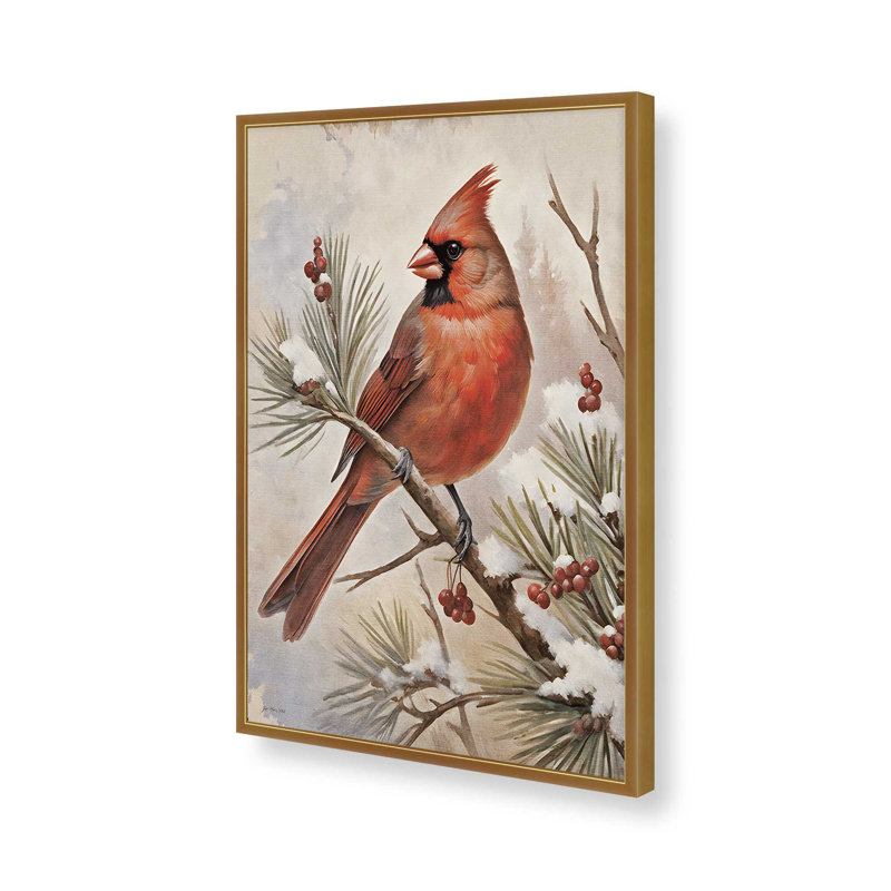 «Pine Perch» par Jo Moulton, reproduction d'art sur toile, H 17,5 po x l 13,5 po, Papier avec cadre ouvert sans passe-partout