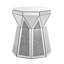 Table basse de style tambour avec incrustation de miroir en cristal, table décorative argent polygonale, mobilier moderne de luxe au design moderne
