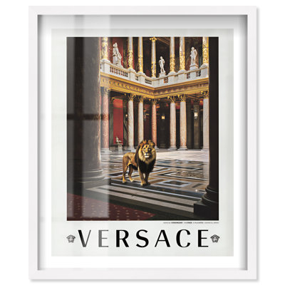 «King of Beasts Shadowbox», art mural glam par Notoriart, cadre blanc, 16 x 20
