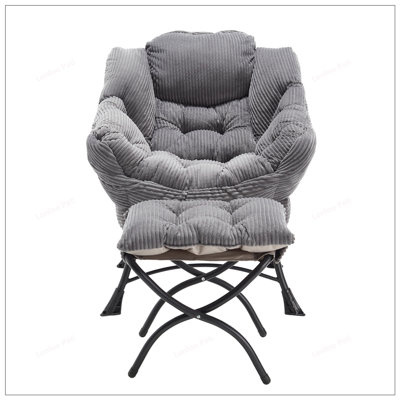 Comfortable Modern Lounge Chair with Side Pocket and Footrest for Ultimate Relaxation and Convenience