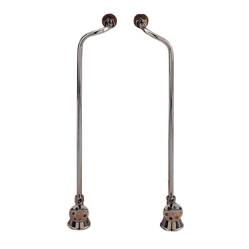 Ensemble d'alimentation de baignoire avec double tubulure décalée, Chrome