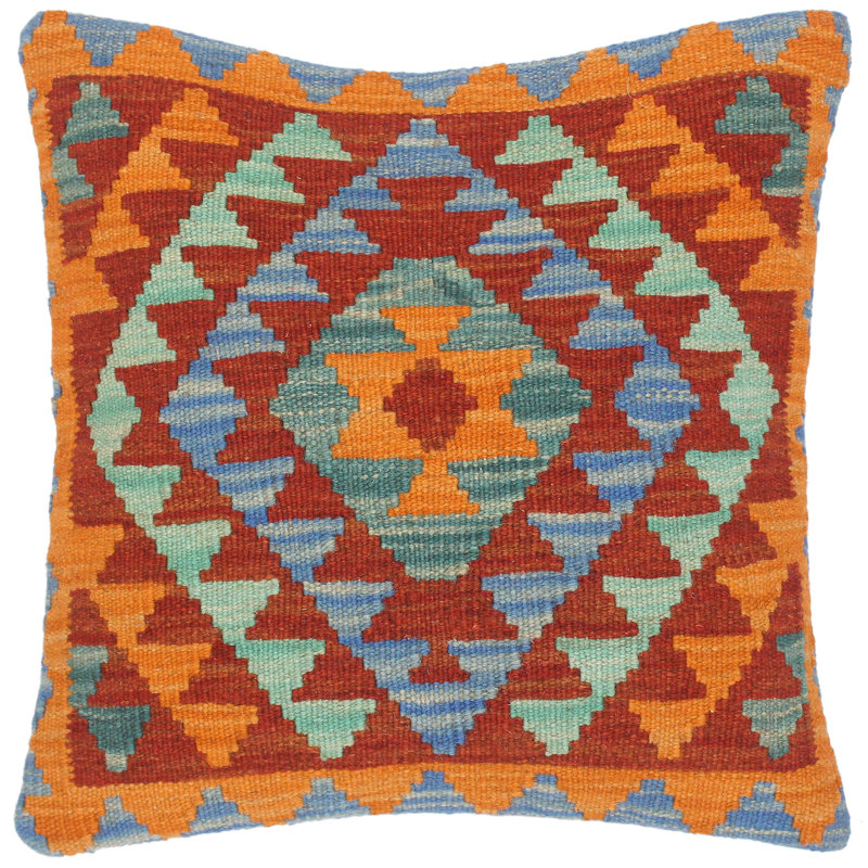 Hand-Woven Rectangular Wool Pillow Cover & Insert