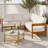 Acacia Solid Wood Patio Furniture Set, Outdoor L-Shaped Corner Sofa with 6 Soft Cushions, Rounded Arc Frame Design, All-Weather Conversation Set for Backyard, Garden, or Deck-1552284212