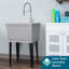 22,875 po X 23,5 po Ensemble de lavabo utilitaire en plastique 19 gallons avec robinet rétractable à grande arche-59271808-59271809