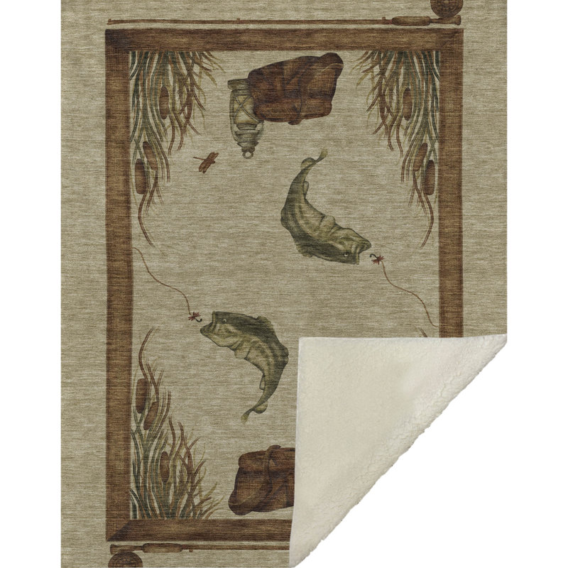 One Pixie Street  Beige 50" x 70" Sherpa Throw Blanket, Beige