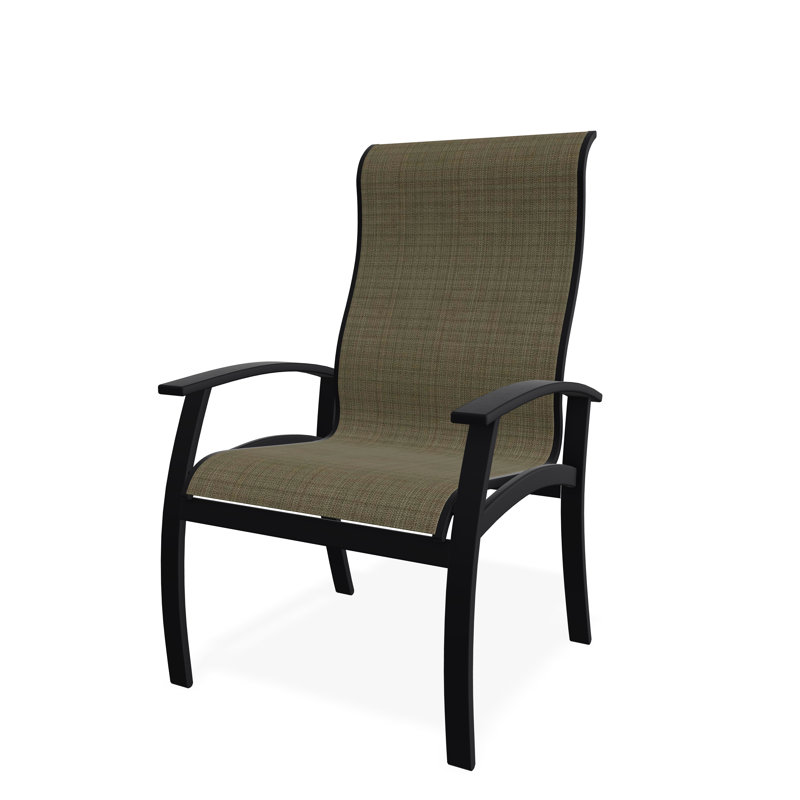 Belle Isle Outdoor Dining Armchair, Elevation Stone, Black